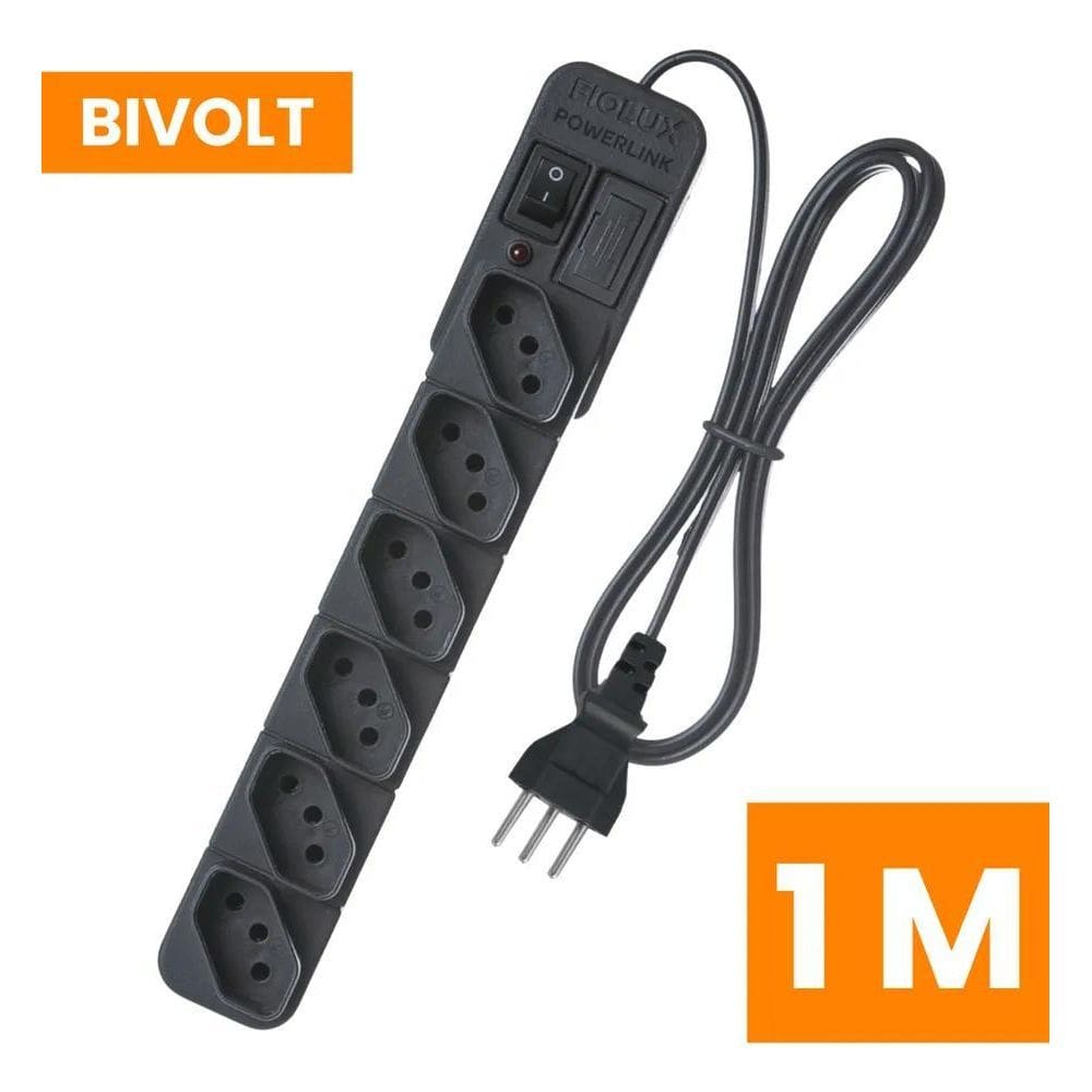 2X Extensão Régua Filtro De Linha Protetor Energia Elétrica