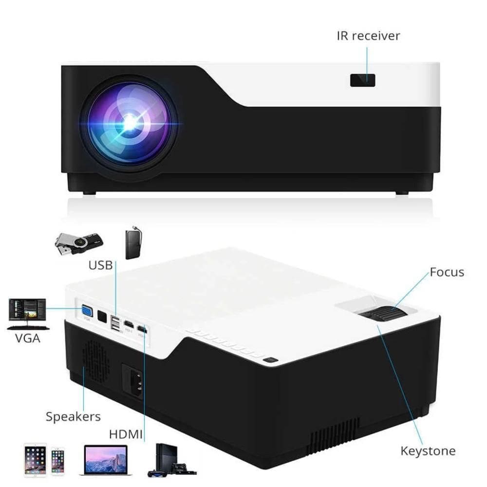 Projetor 1080P M18-W 5000 Lumens 2 Hdmi-2 Usb-1 Vga-1
