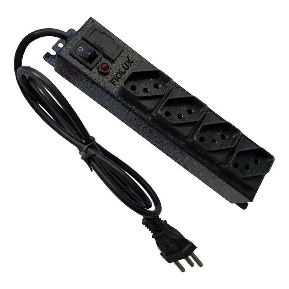 2X Filtro De Linha 4 Tomadas Metálico Fiolux +