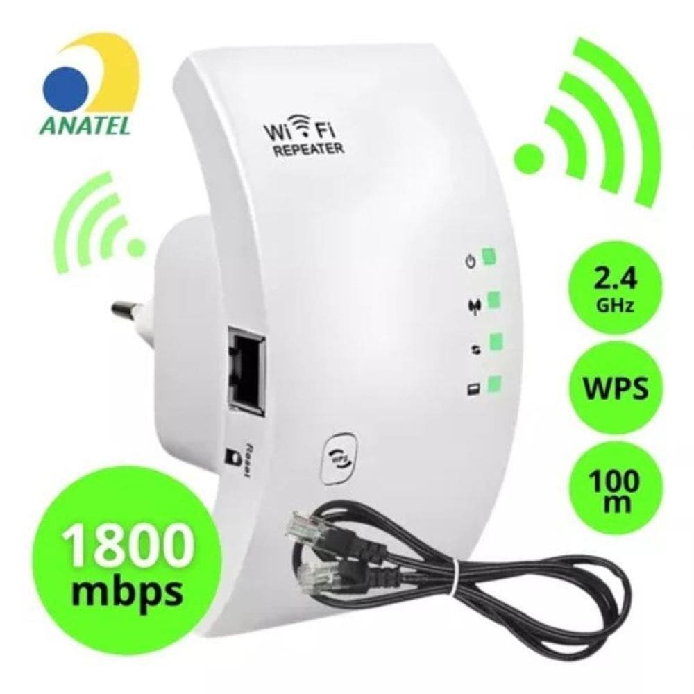 Repetidor Sinal Wifi Expansor Wireless Internet Antena Cor