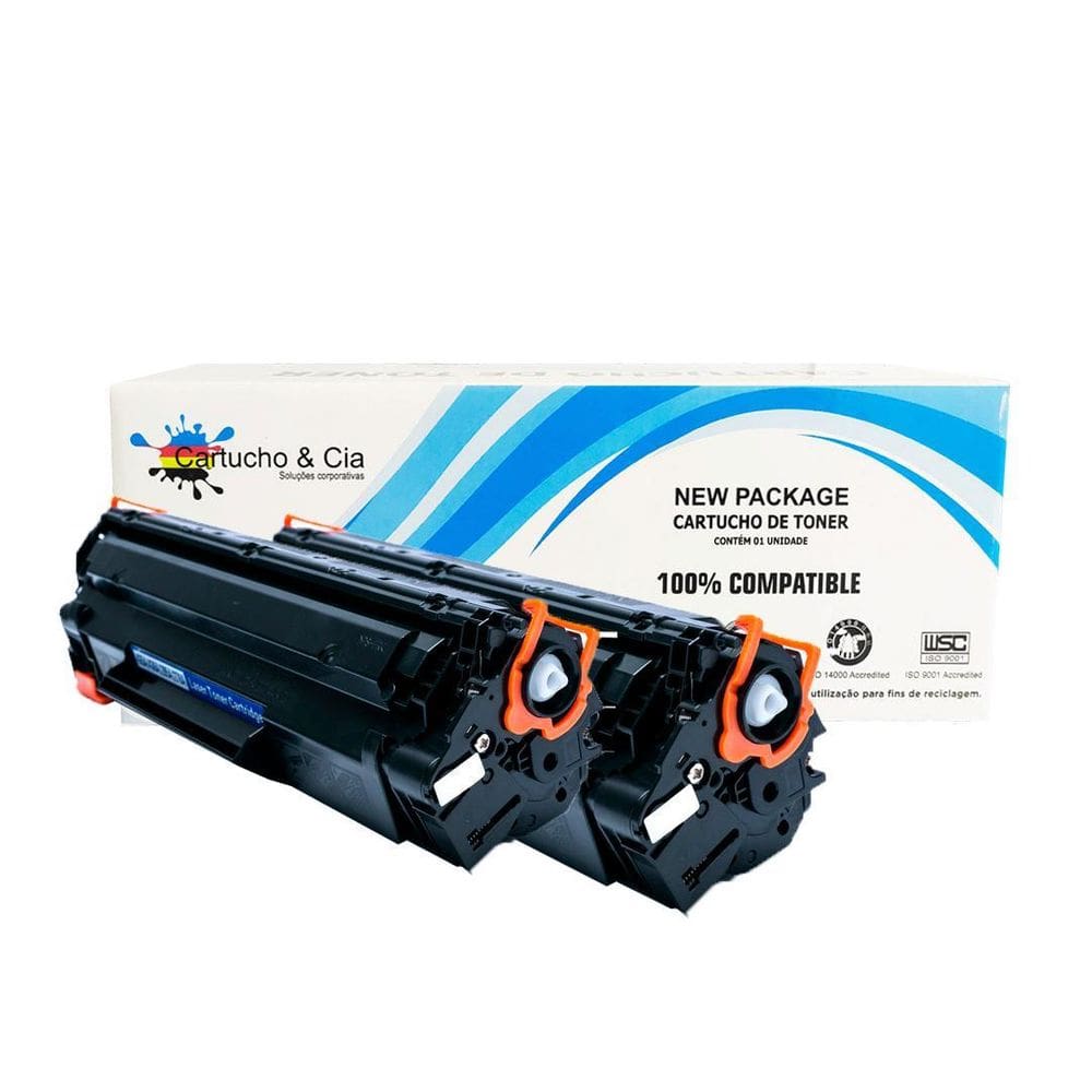 Kit 2X Toner Compatível Cb435A Cb436A Ce285A Cb35A Cb36 Ce85