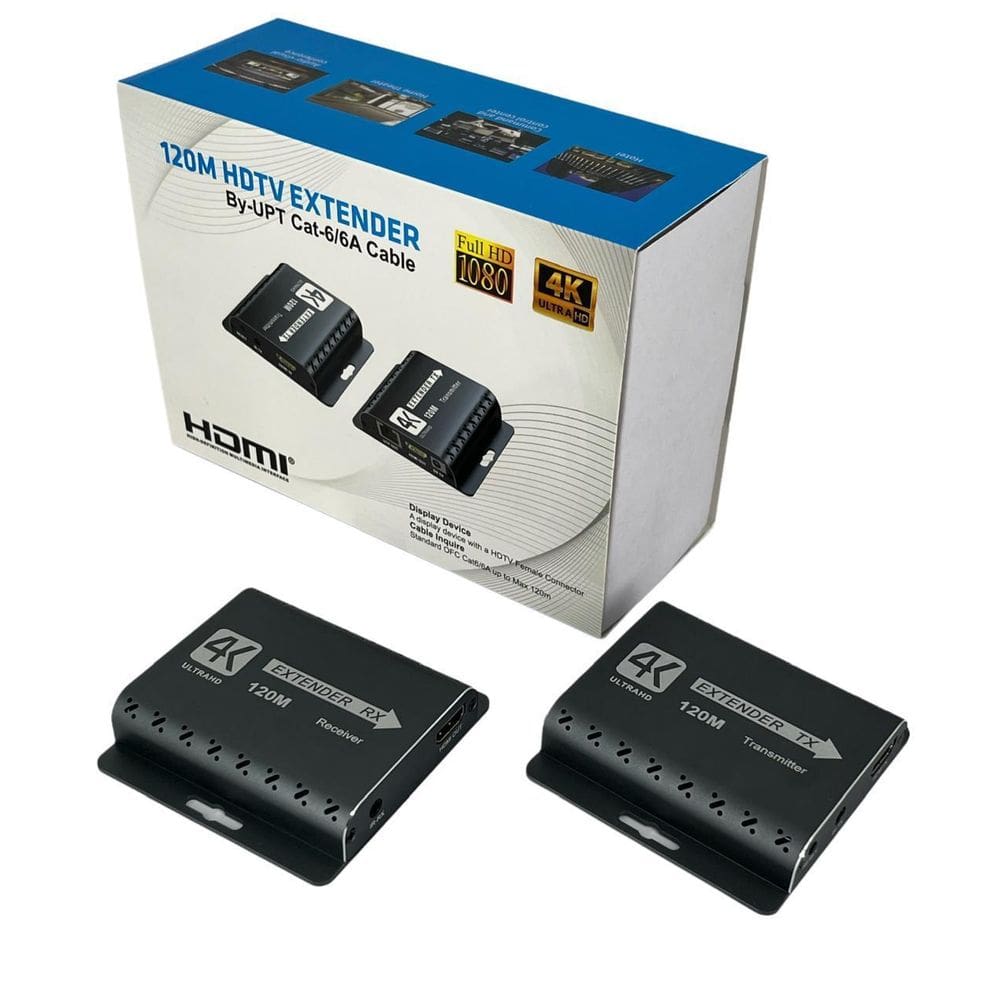 Extensor Hdmi 4K 120 Metros Com Infravermelho Cat6/6E Rj45