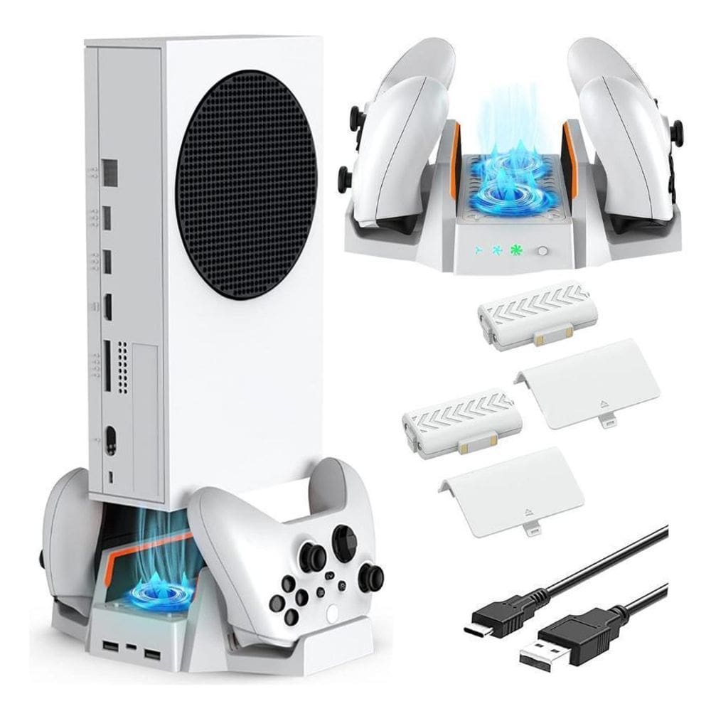Base Cooler Ventilador Para Xbox Series S Com 2 Baterias