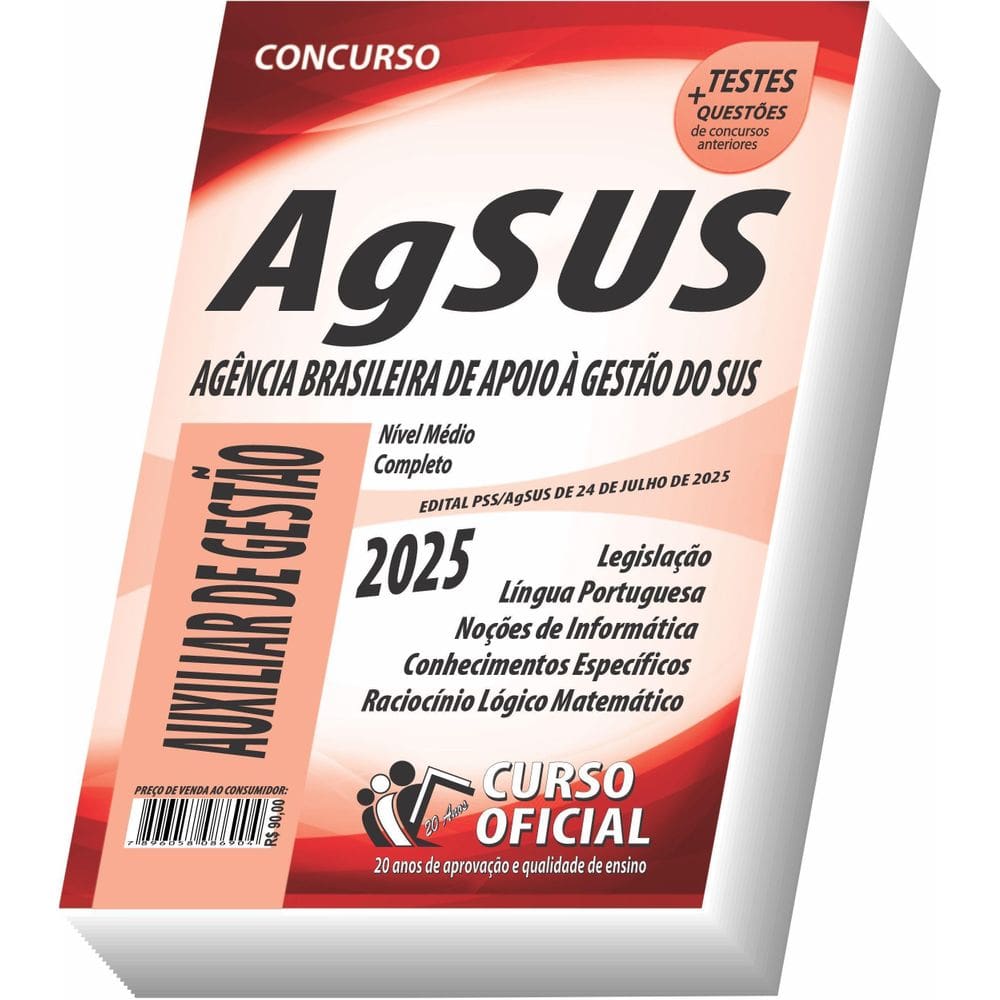 Apostila Agsus Auxiliar De Gestão Curso Oficial