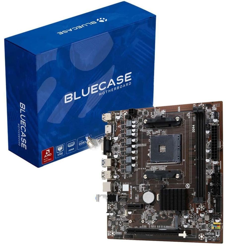 Placa Mãe Am4 A320 Bluecase Hdmi M2 Nvme Para Ryzen 1 Até 5