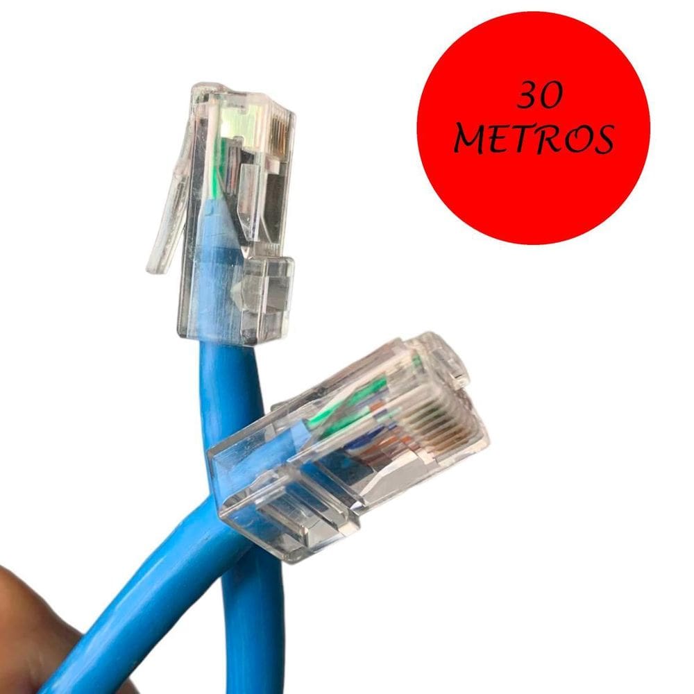 Cabo De Rede Internet Montado Rj45 Azul 5 A 50Metros - 30M
