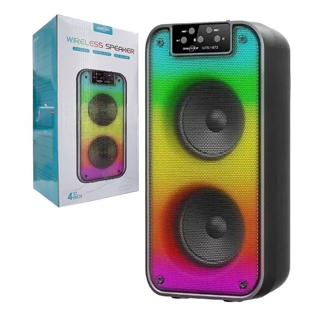 Caixa De Som Portatil Bluetooth Fm Usb Recarregavel Usb Rgb