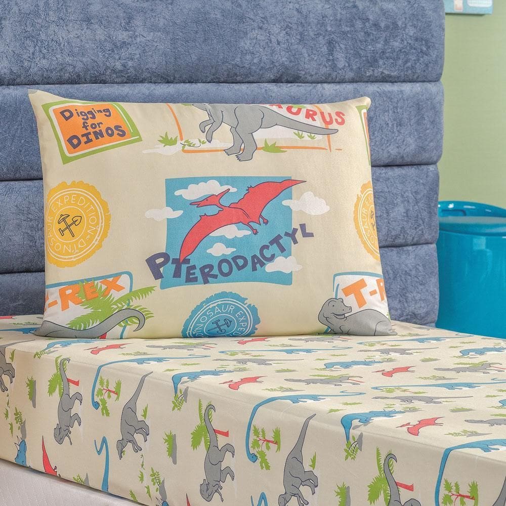 Jogo Cama Lençol Fantasy Solteiro Microfibra 2Pçs Dinossauro