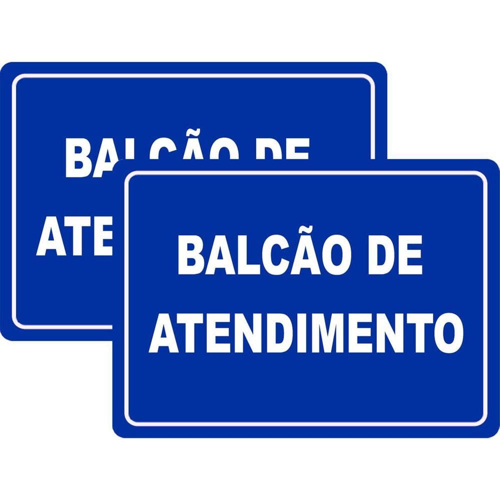 Kit 2 Placa Aviso Balcão De Atendimento 30Cmx20Cm Pvc
