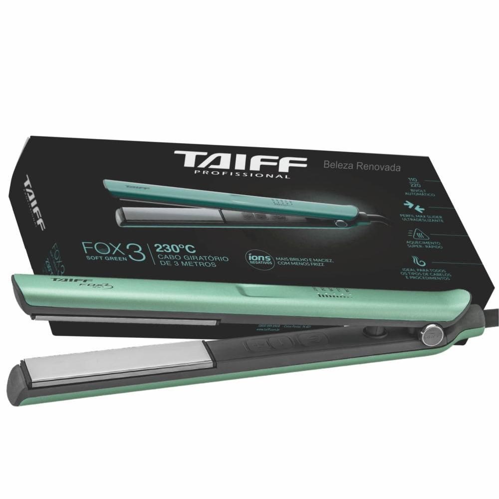 Chapinha Taiff Fox Ion 3 Soft Green - 5 Temperaturas