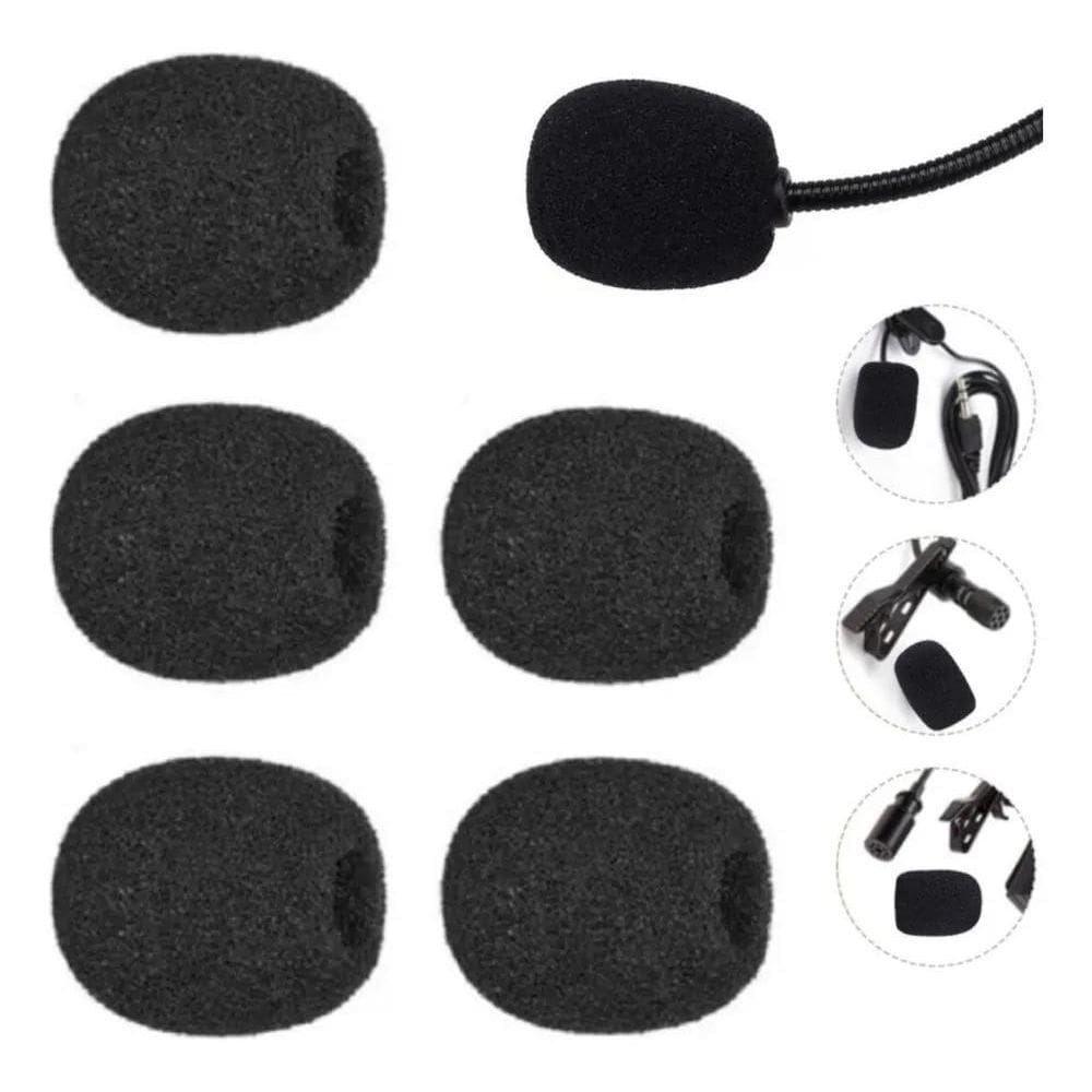 5X Kit 5 Espumas Protetora Microfone Lapela Headset Filtro