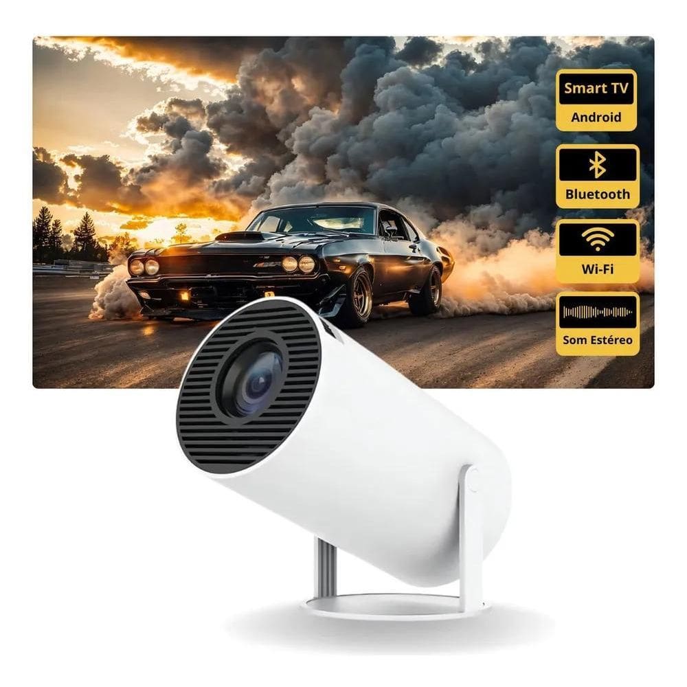 2X Projetor De Tela Smart Tv Android Portátil Kz-1080 Full H