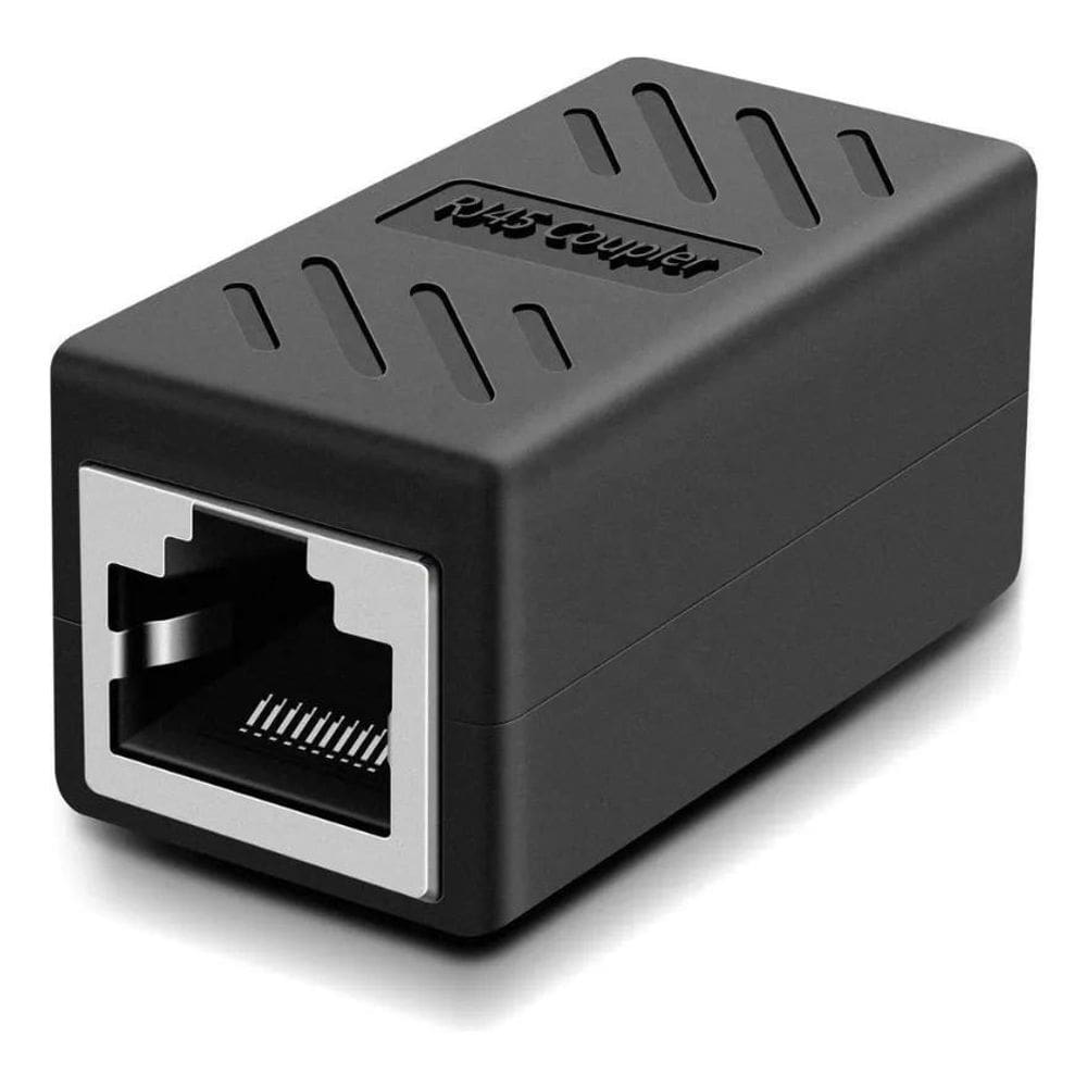 2X Emenda Rj45 Conector Rede Extensor Cat5 Cat6 Fêmea X Fême