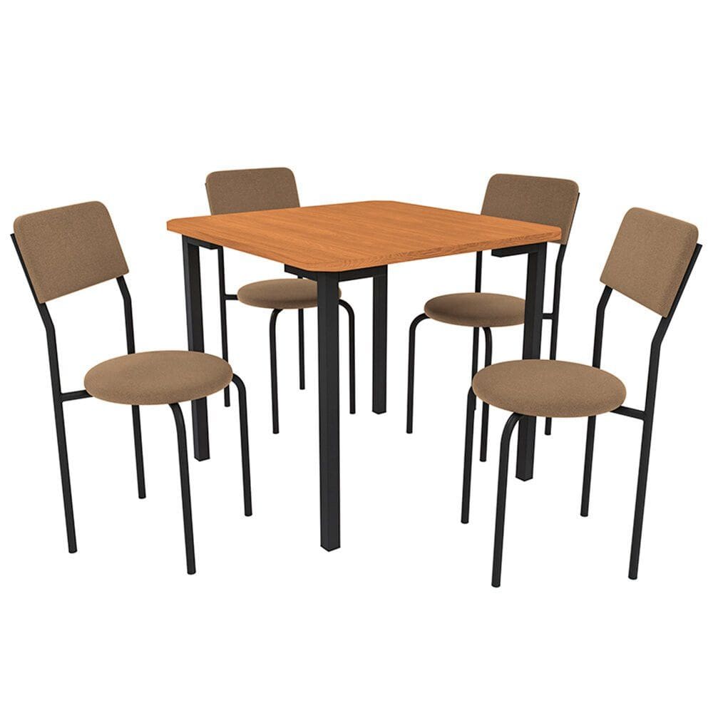 Conjunto de Mesa com 4 Cadeiras Kappesberg Crome CMC1076