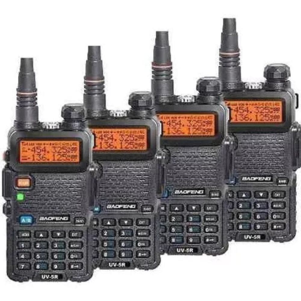 Kit 4 Rádios Comunicador Walkie Talkie Baofeng Bf Uv-5R