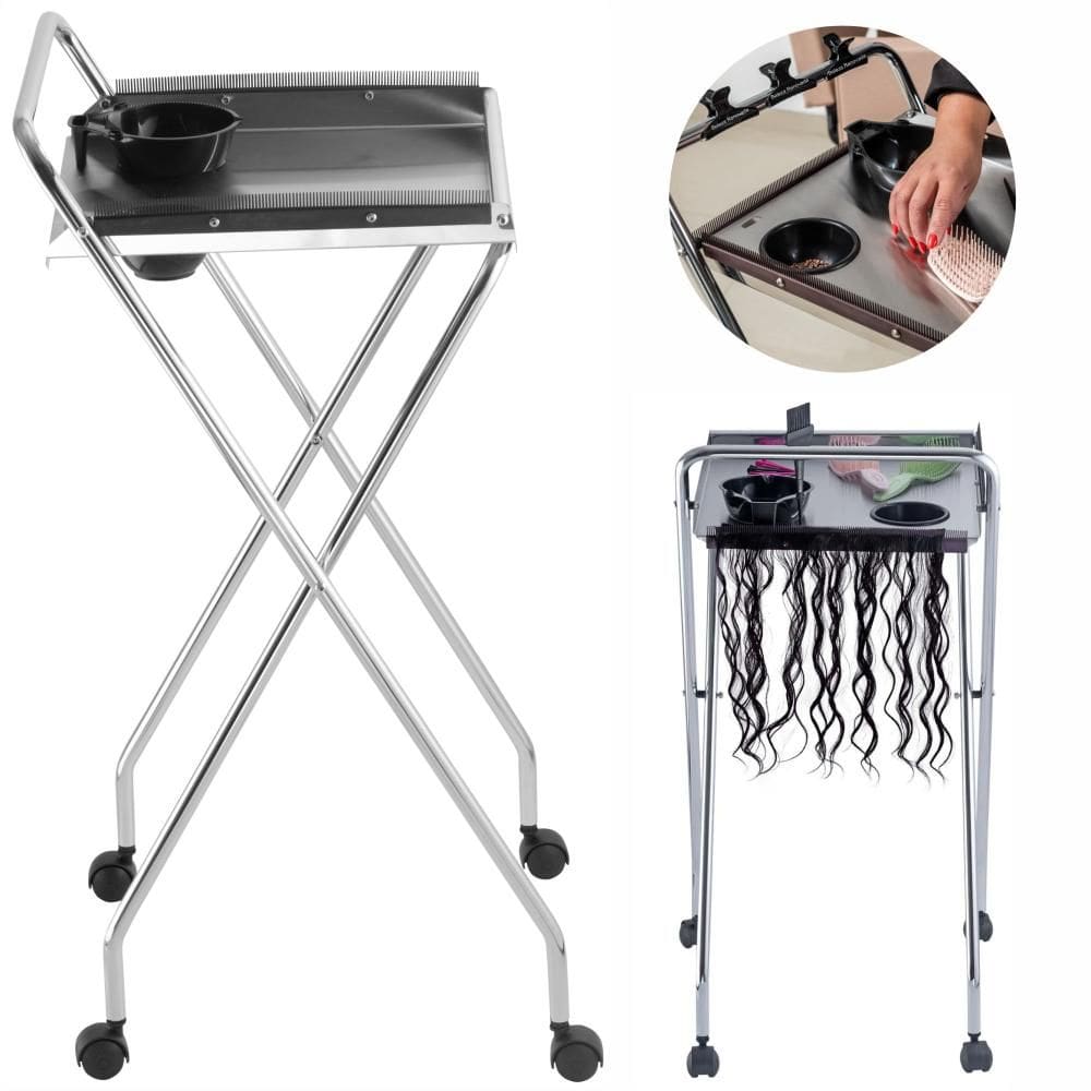 Carrinho Auxiliar Retratil Suporte Mega Hair Cabeleireira