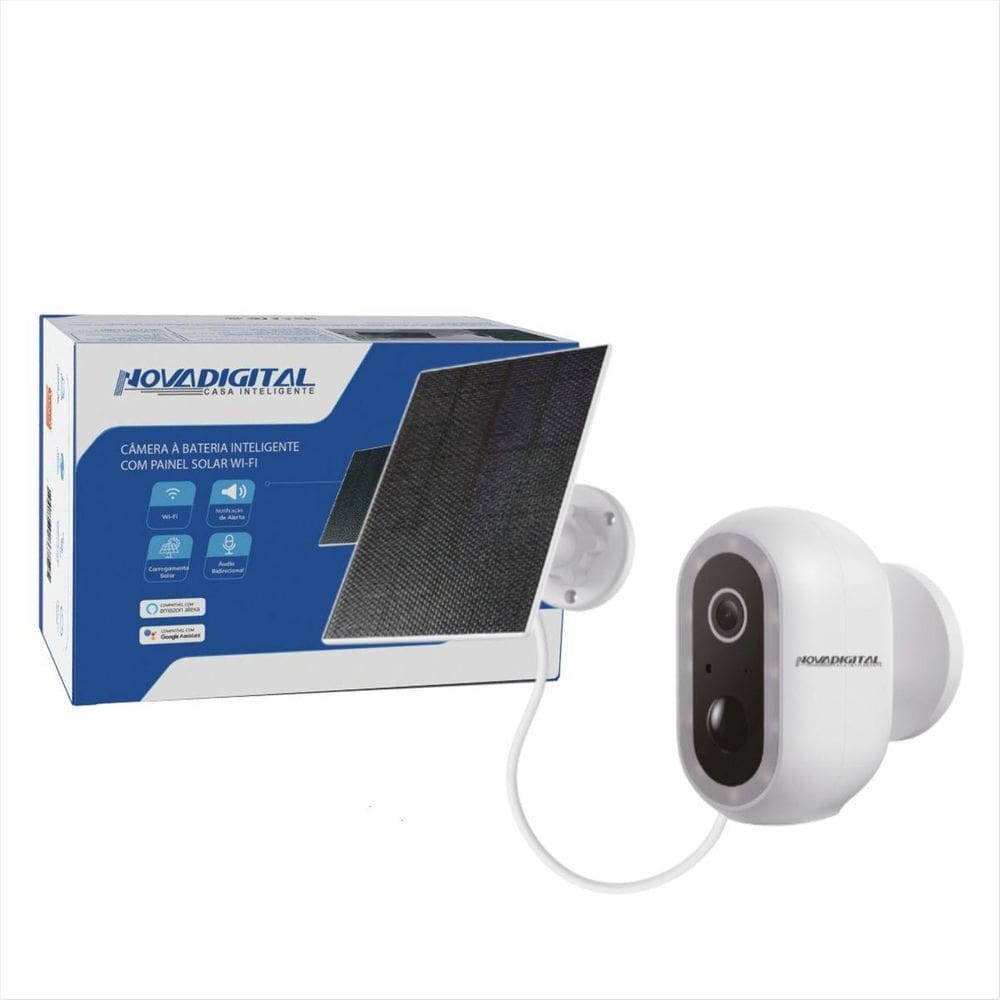 Câmera À Bateria Inteligente Wi-Fi Painel Solar Novadigital