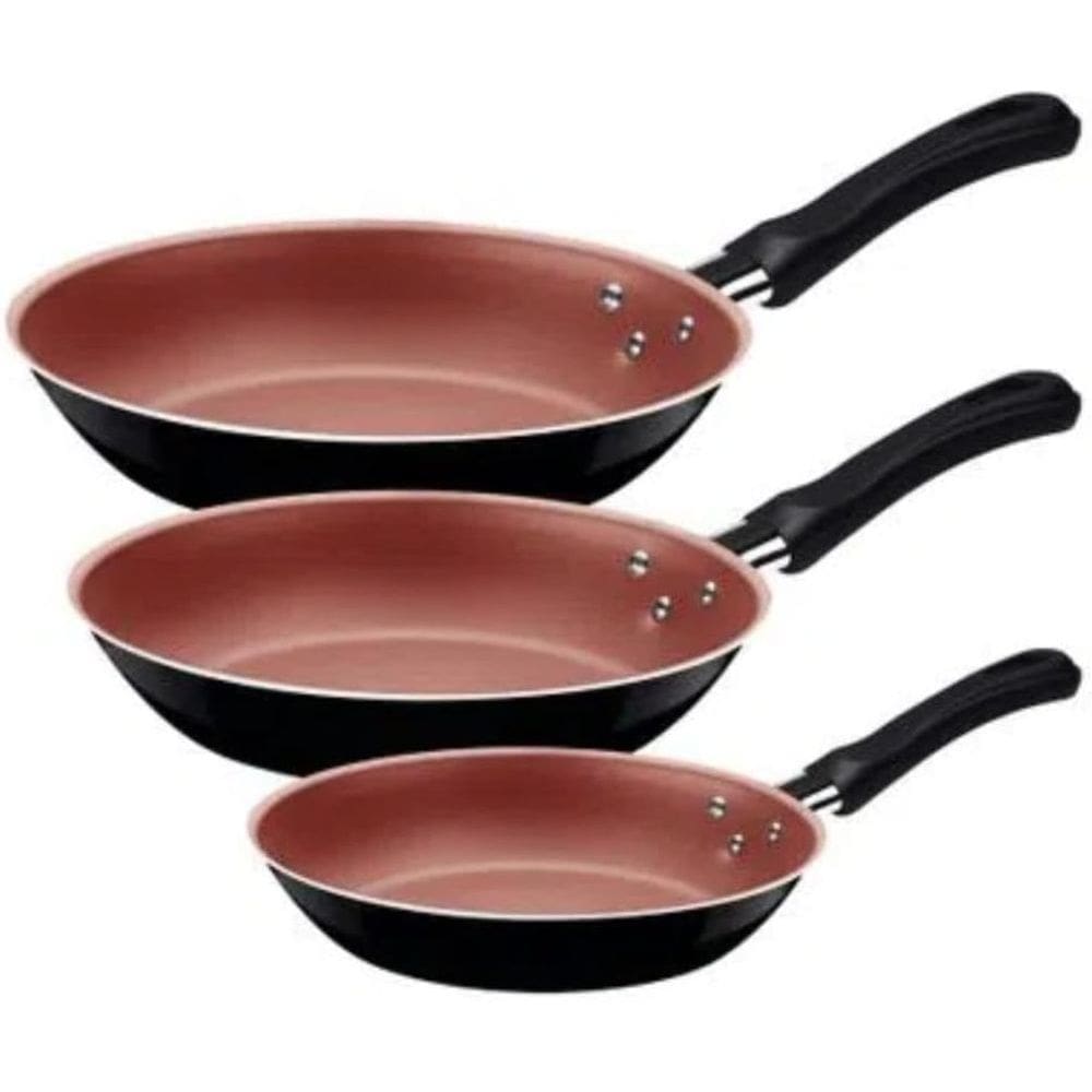 Frigideiras 3pcs Caribe Aluminio Antiaderente Tramontina Preto