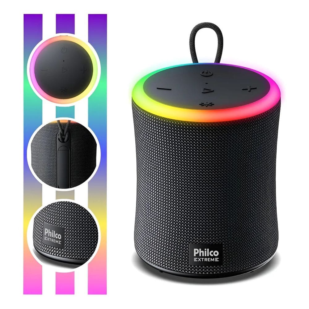 Caixa De Som Speaker Pbs35 Flash Lights 35w Bluetooth Philco Preto
