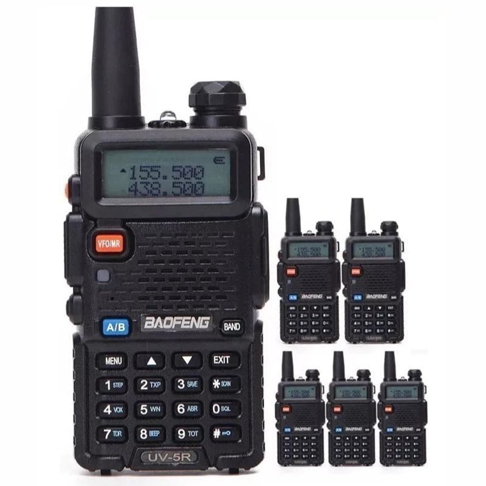 Kit 6 Rádios Comunicador Walk Talk Baofeng Bf Uv-5R Amador