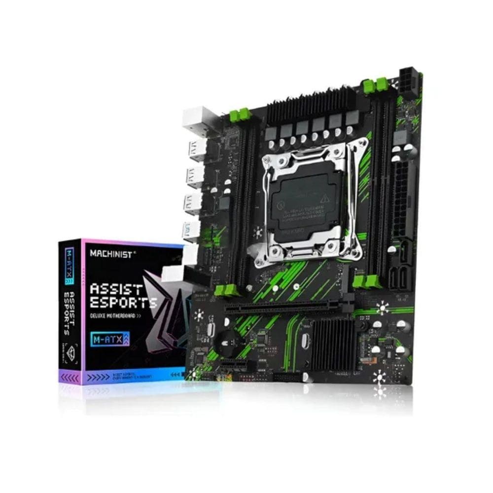 Placa Mae Machinist Pr9 X99 Micro Atx Black Green Xeon