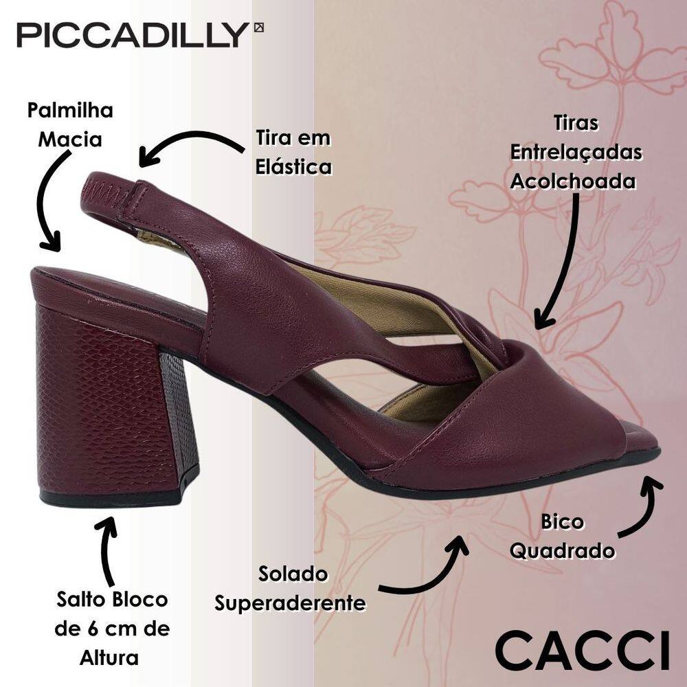 Sandália Piccadilly Salto Bloco Transpassada 626010 | Extra