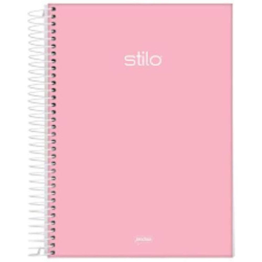 Caderno Universitário 80 Folhas Jandaia Rosa Pastel