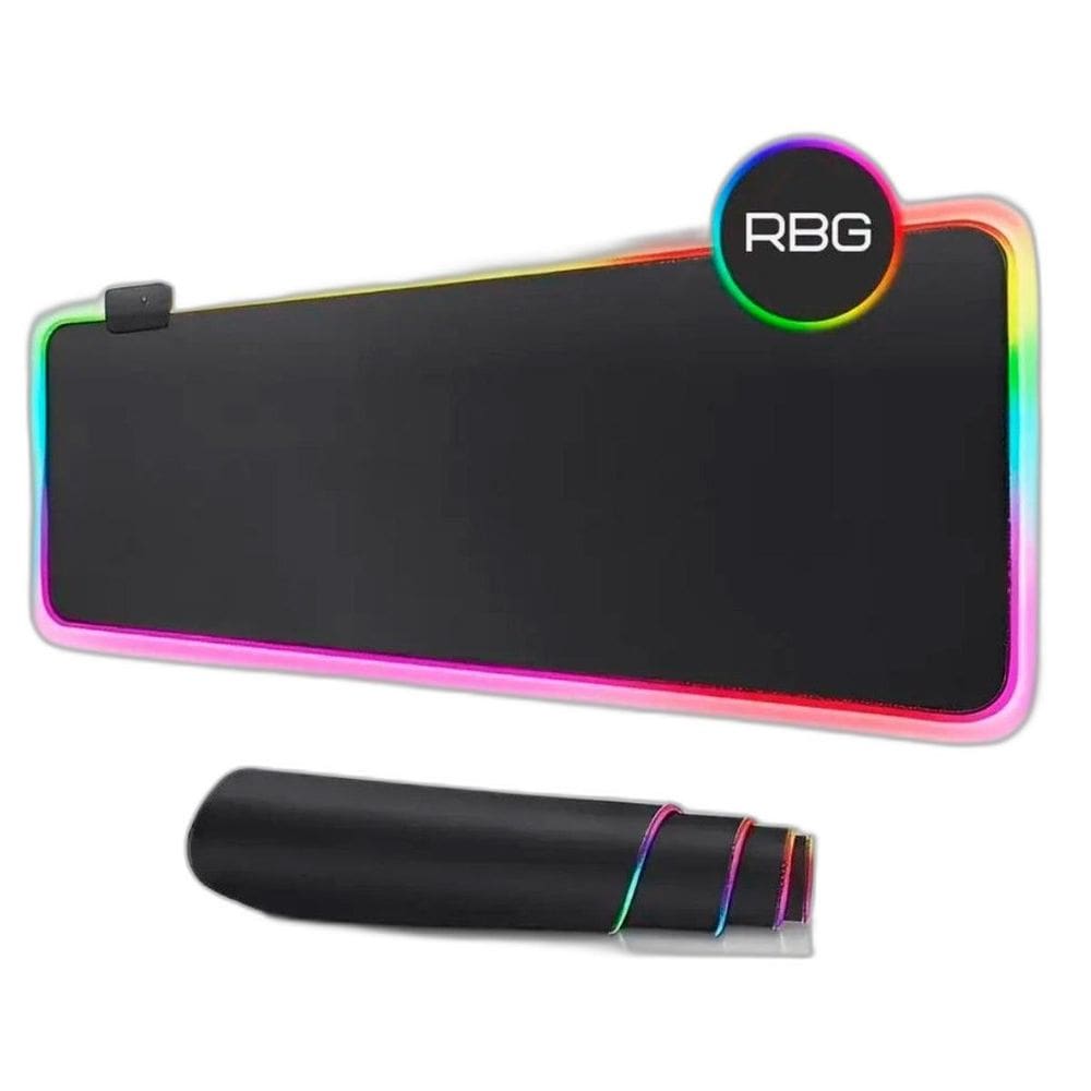 Mouse Pad Gamer 80X30Cm Preto Rgb Iluminação