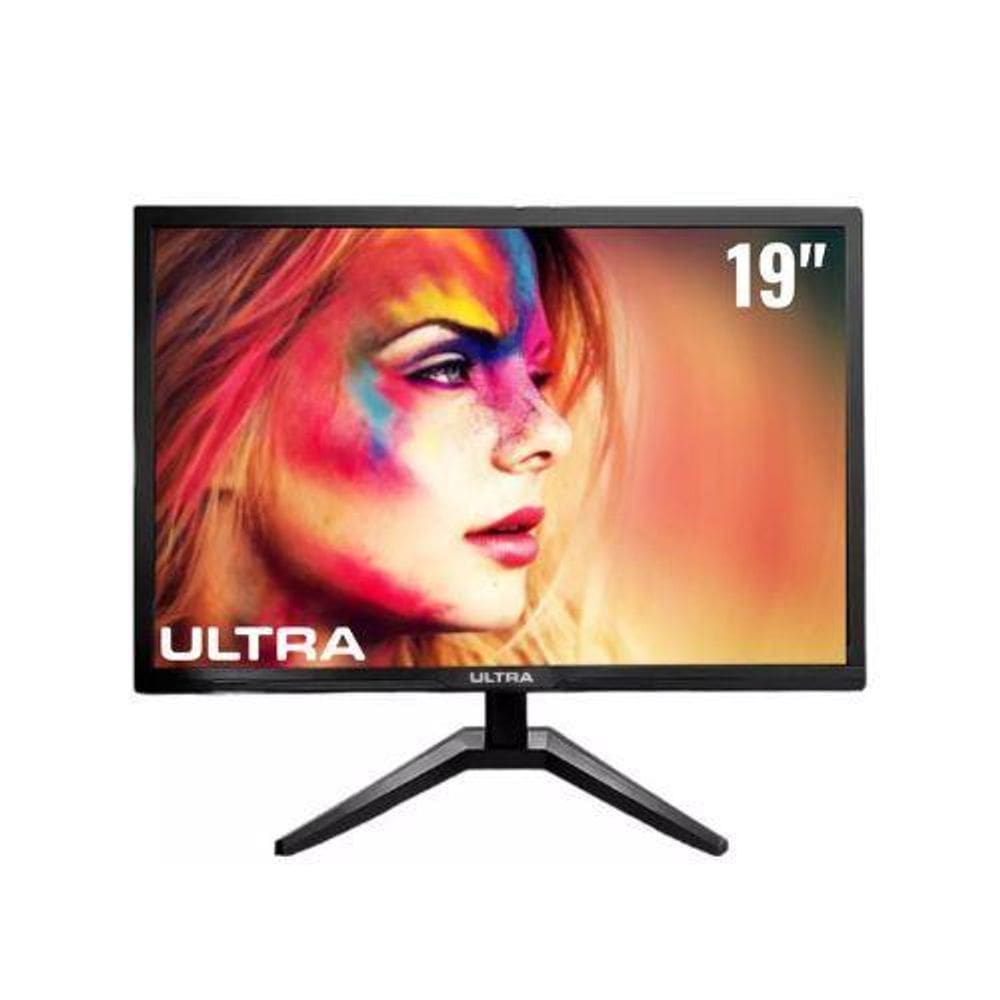 Monitor Led 19 Ultra Preto Widescreen - Hdmi/Vga 75Hz