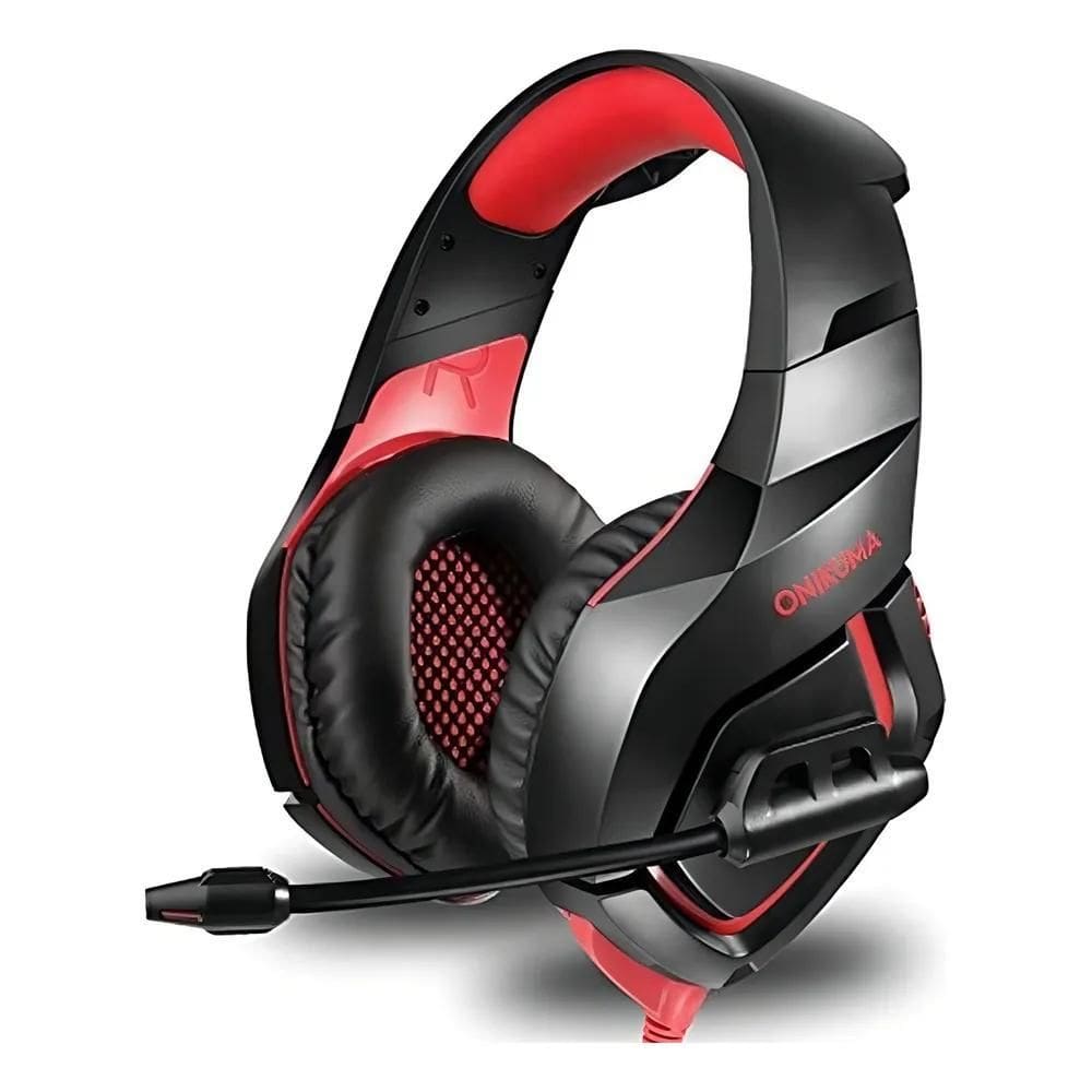 Fone De Ouvido Over-Ear Gamer Onikuma K1-B Black E Red Com L