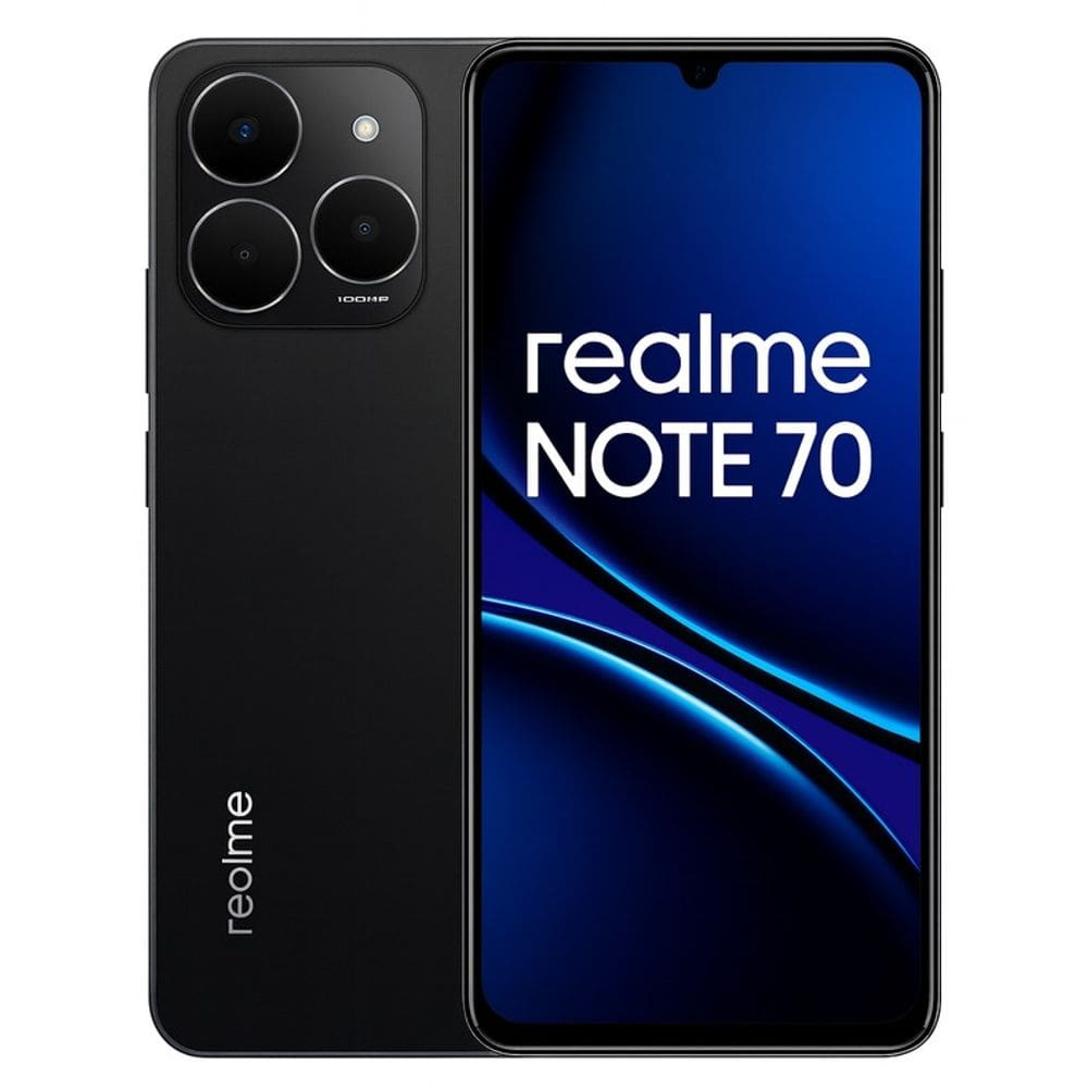 Smartphone realme Note 70 256GB 8GB RAM Tela 6.74 Câmera 50MP Bateria 6300mAh Dual SIM Android Preto