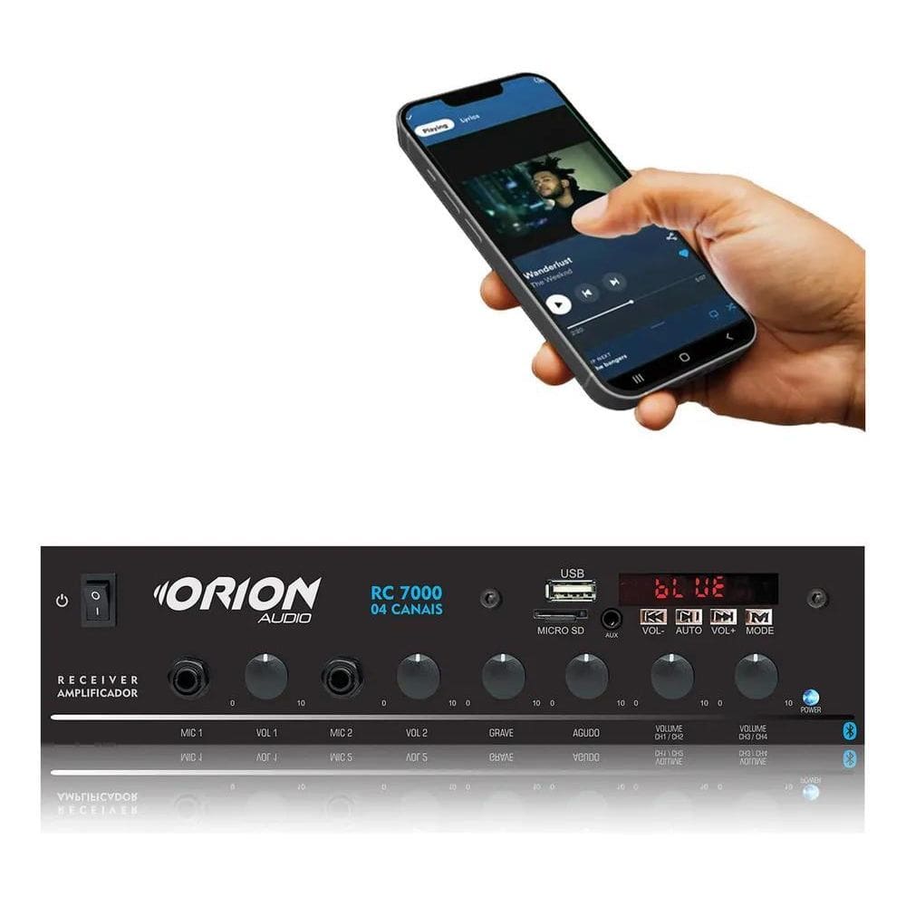 2X Amplificador Orion Receiver Bluetooth 4Ch Rc7000 500W 4 O