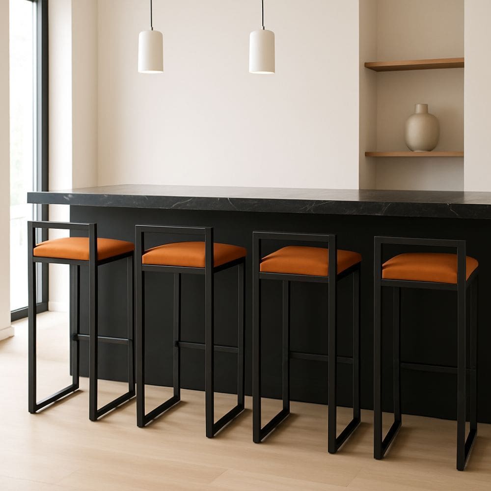 Kit 4 Banqueta Cozinha Corino Bancada Industrial Cuba Gourmet