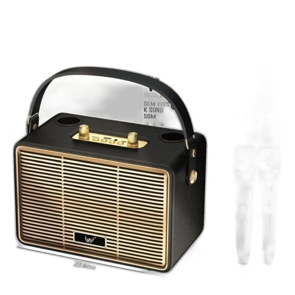 Caixa De Som Bluetooth Am-8510 100W Com 2 Microfone Sem Fio