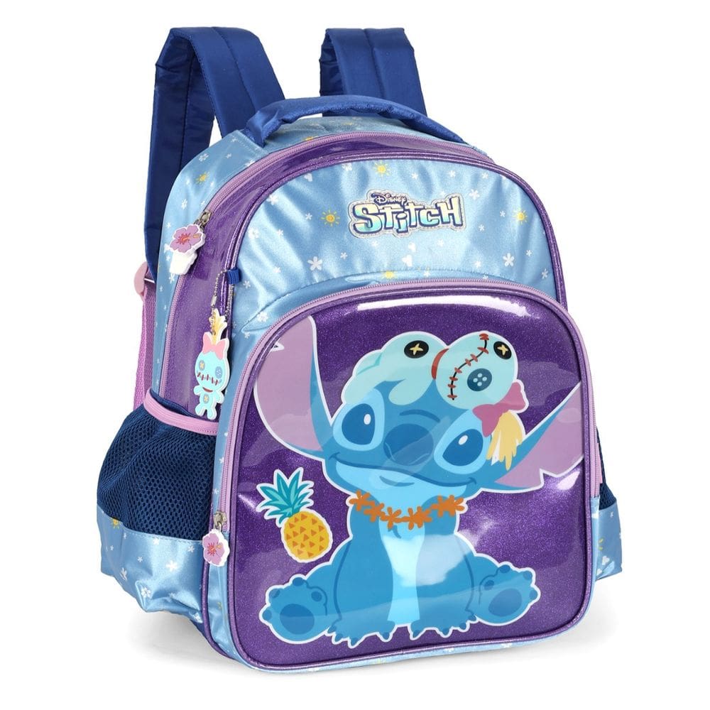 Mochila Escolar Stitch Costas Infantil Violeta Menina Luxcel