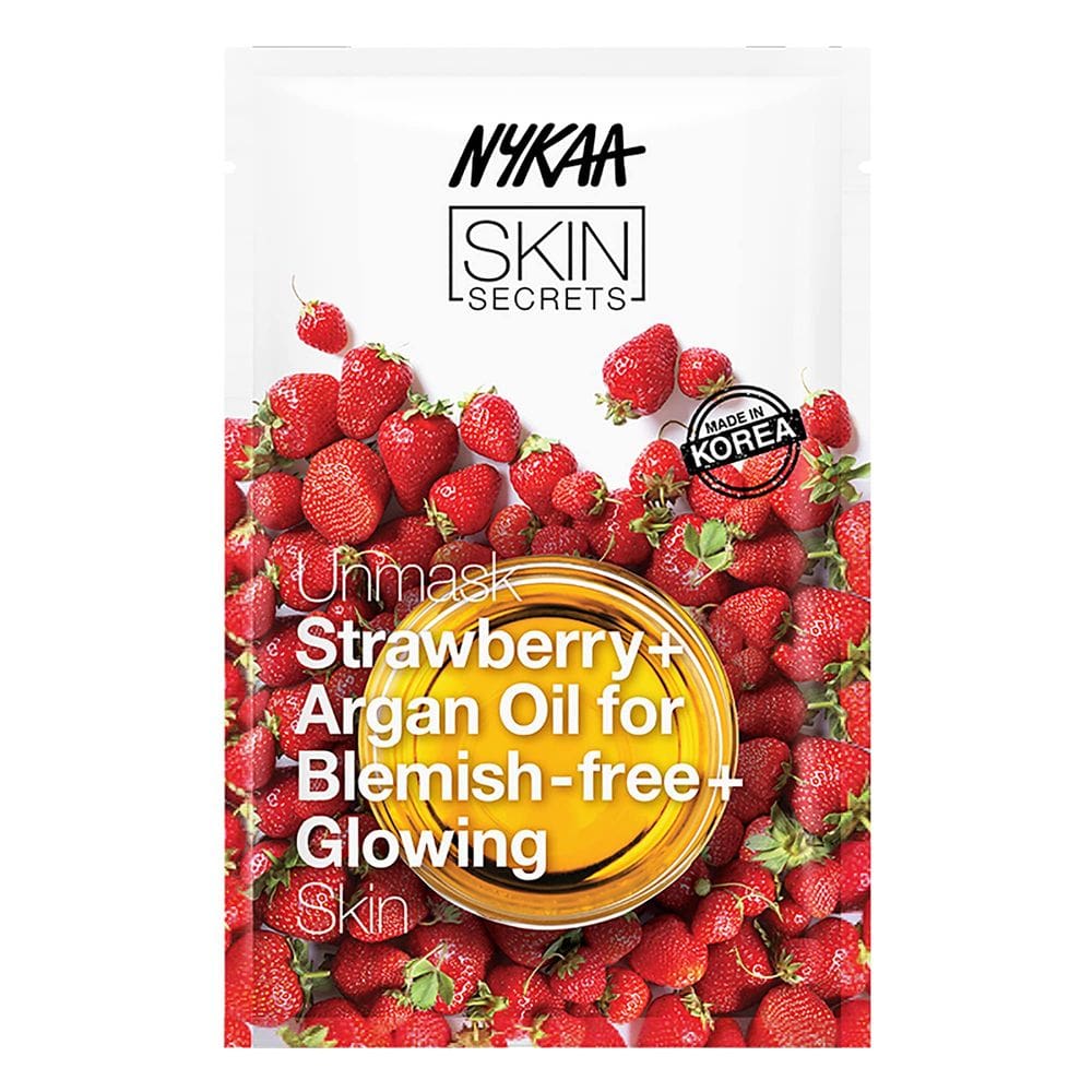 Máscara facial em folha Nykaa Naturals Skin Secrets Strawberry