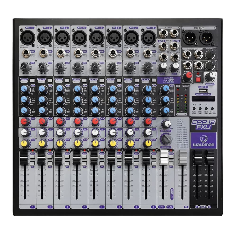 Mesa de Som Waldman Interface CPP-12FXU 12 Canais
