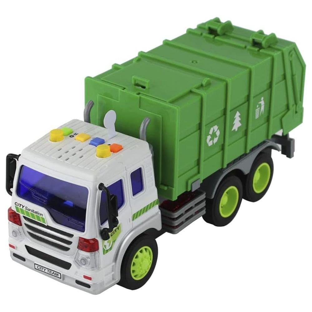 Brinquedo Caminhão de Coleta Seletiva Mega City Caçamba que Abre Rodas de Fricção Bbr Toys