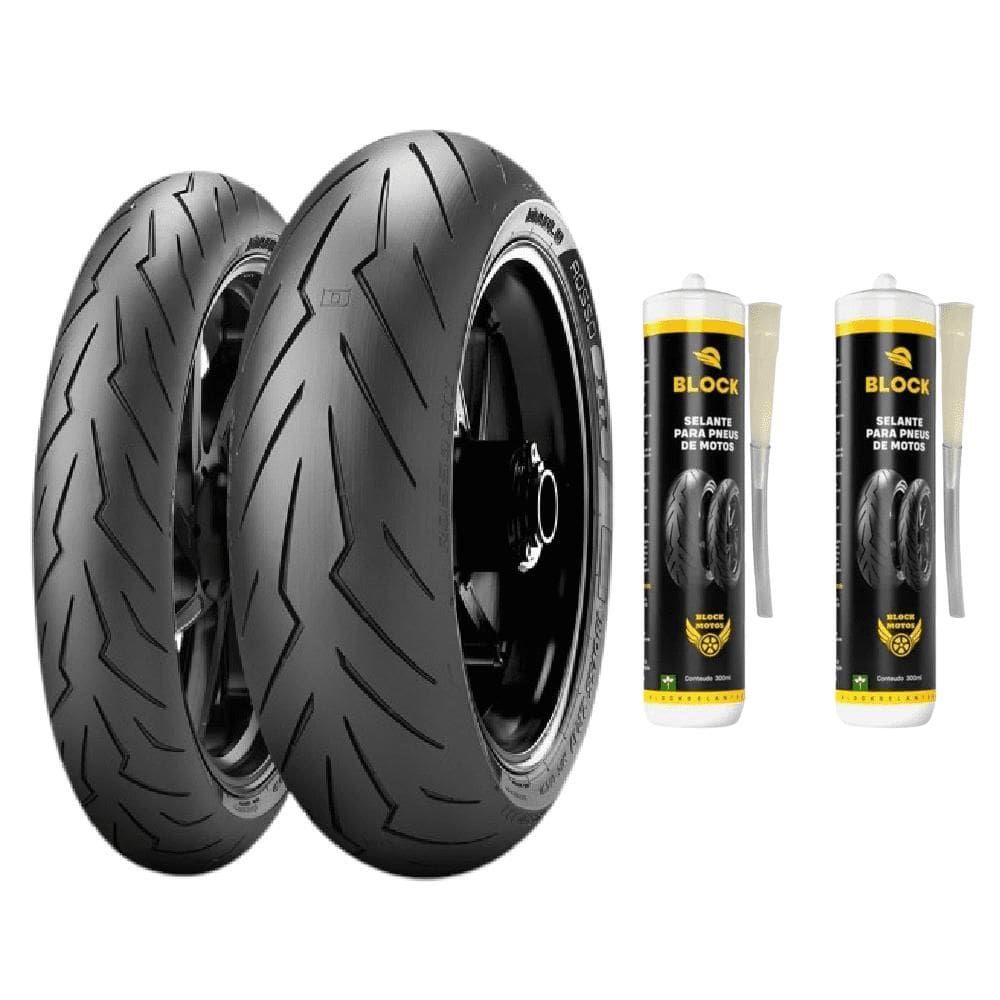 Par Pneu Cb 300 Ninja 300 110/70r17 + 150/60r17 Diablo Rosso 3 Pirelli + Selantes
