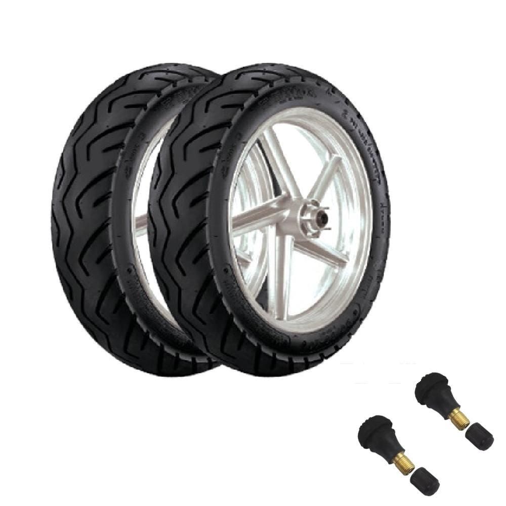Combo 2 Pneus 350-10 K348 Scooter Kenda + Bicos
