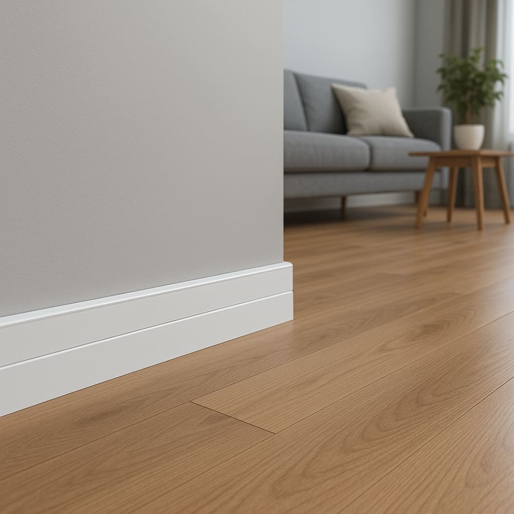 Rodapé De Pvc 10cm 7 Barra Com 2m Total 14 Metros Branco