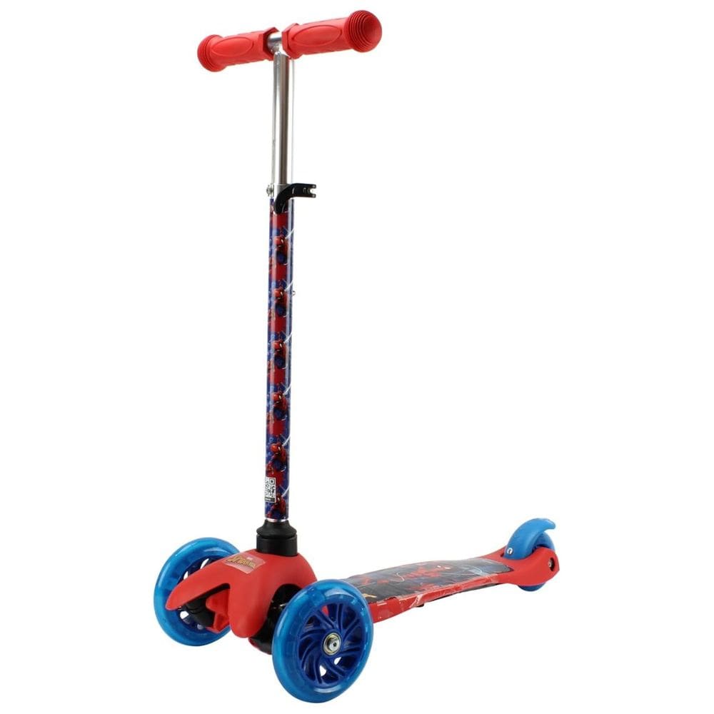 Patinete Infantil Marvel Homem-Aranha 2+ Anos com LED Base Antiderrapante 3 Rodas BBR Toys