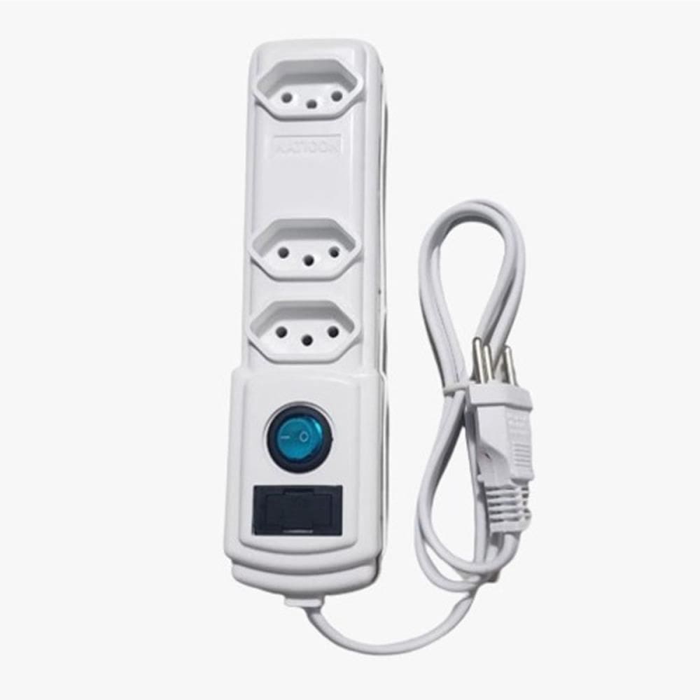 Filtro De Linha 3 Tomadas Branco Com Fusível - Bright