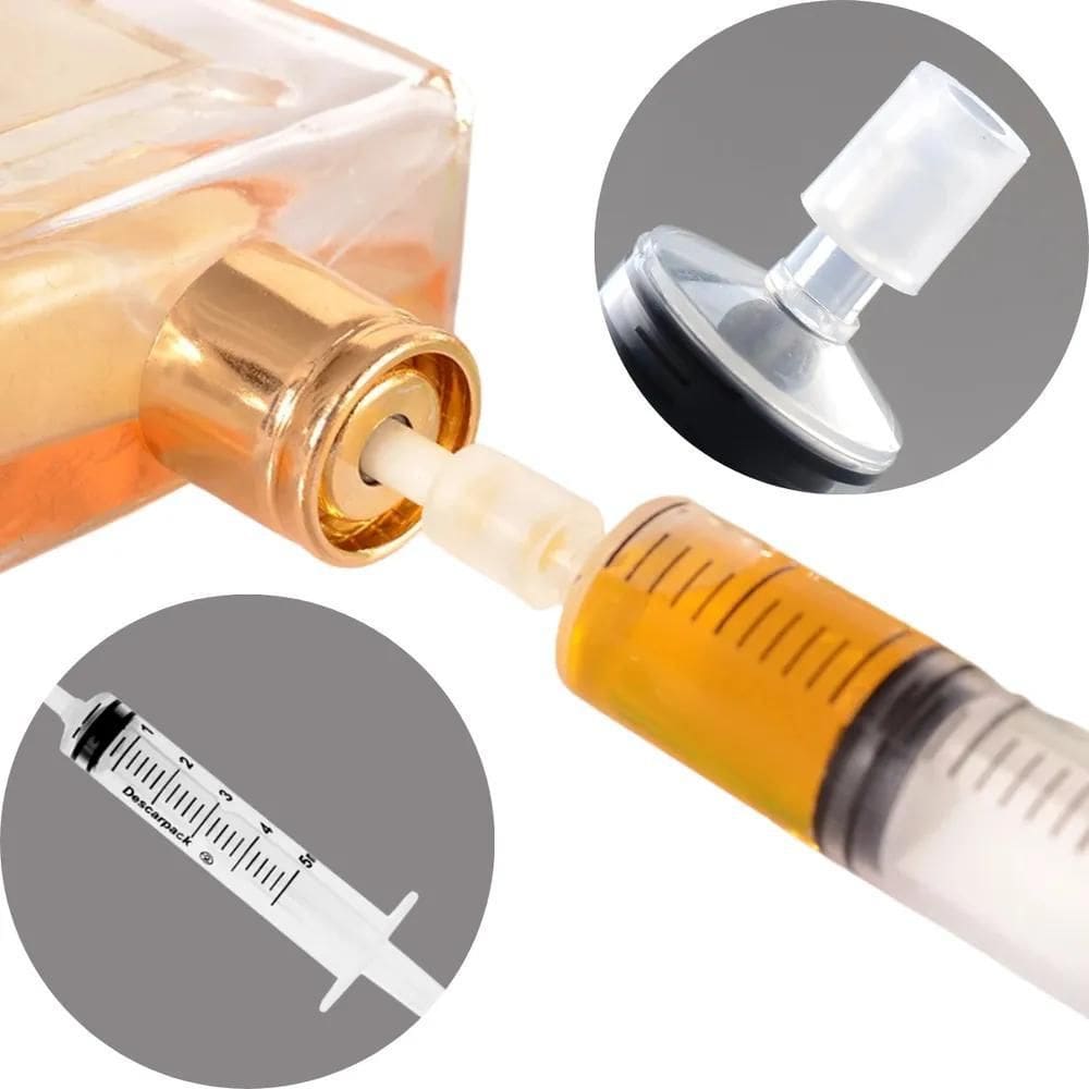 2X Kit 10 Adaptador Decant + Seringas 5Ml Transferencia Perf