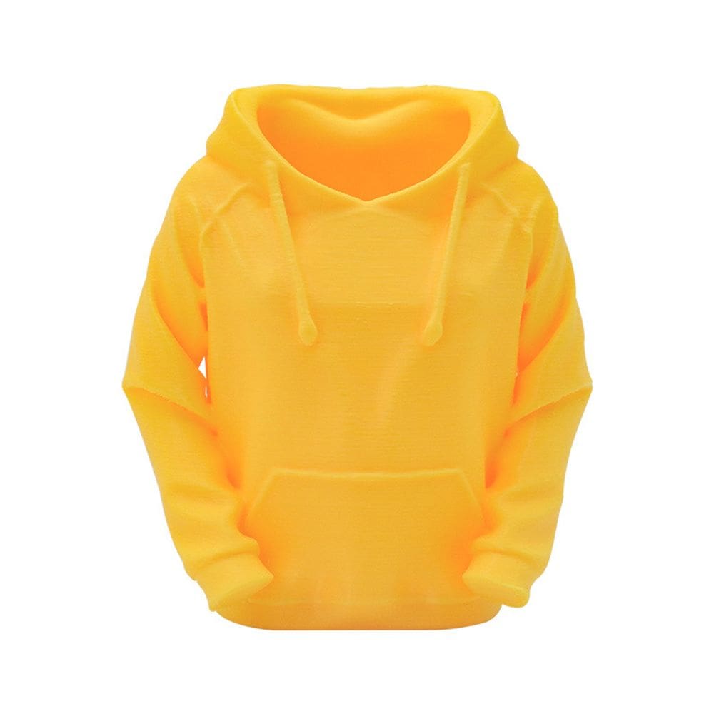 Porta-canetas, organizador de mesa, capuz, plástico, amarelo