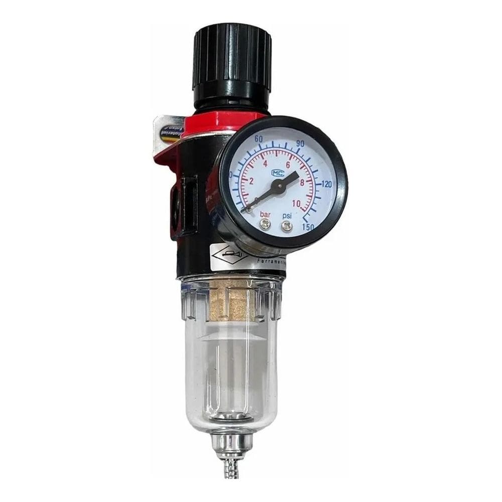 2X Filtro Regulador Ar Compressor 1/4 Com Manômetro Corneta