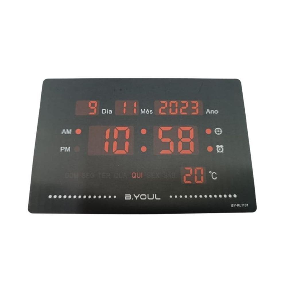 Relogio De Parede E Mesa Digital Com Alarme Data Temperatura