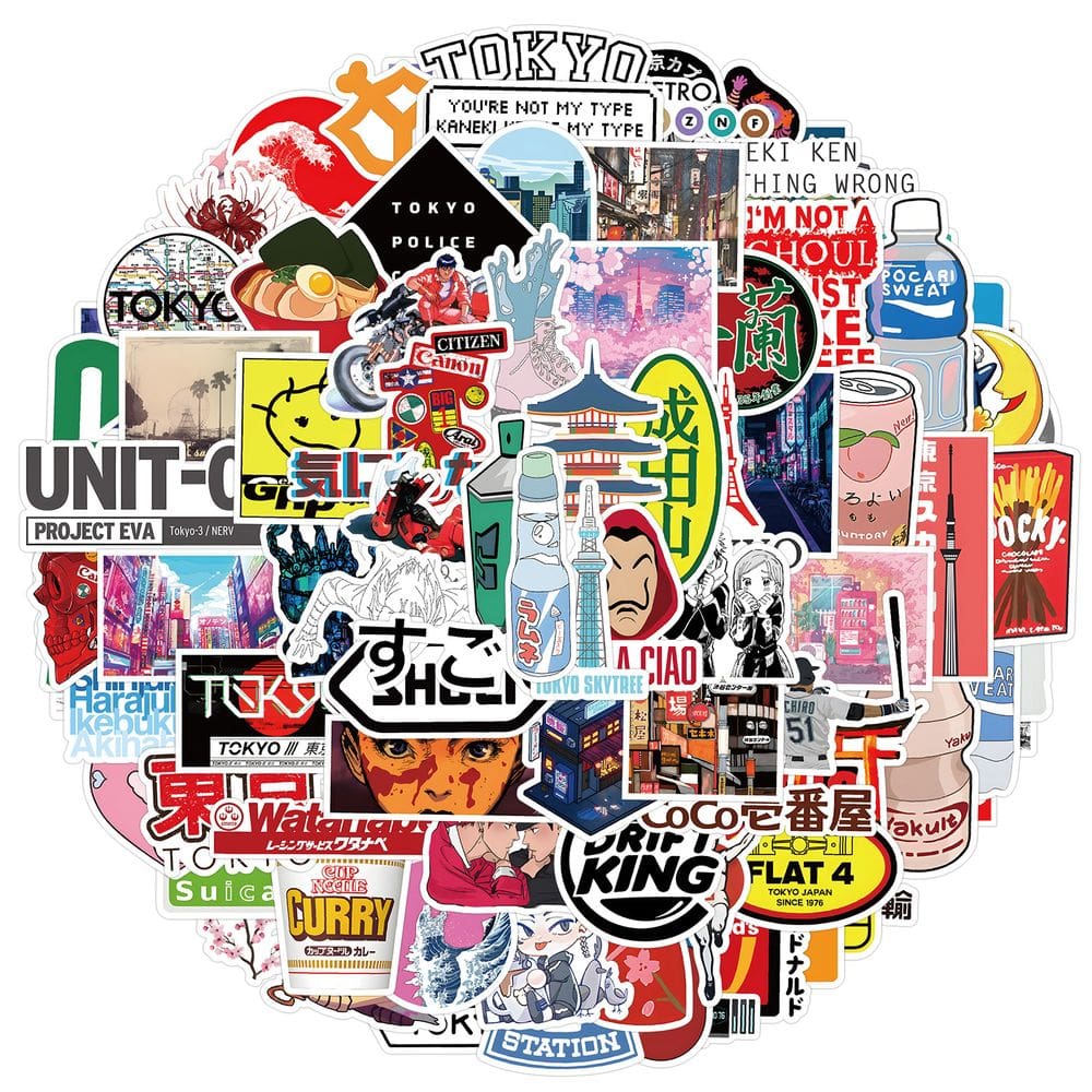 Pacote de adesivos para Tóquio, Japão, 100 unidades, decalques de viagem japoneses