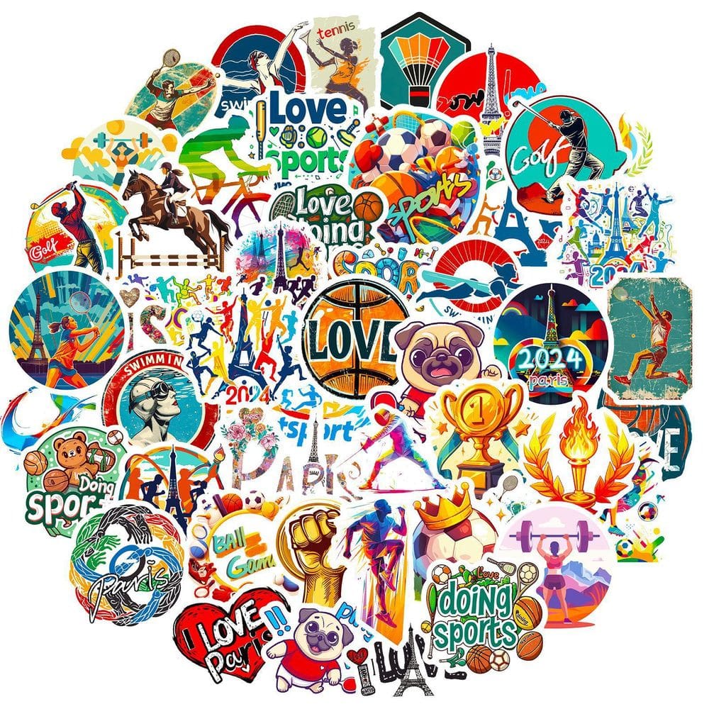 Conjunto de adesivos Yoga, 55 peças de decalques de vinil impermeáveis para laptop