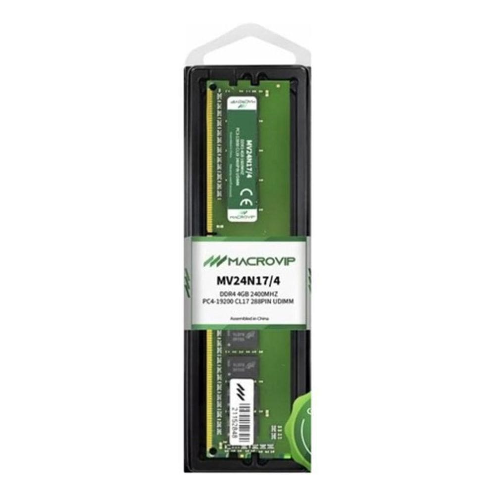 Memória Ram Pc Desktop 4Gb Ddr4 2400Mhz Macrovip Mv24N17/4